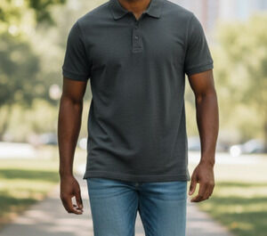 George Polo Shirt Men's Size Small Gray Cotton Polyester Blend